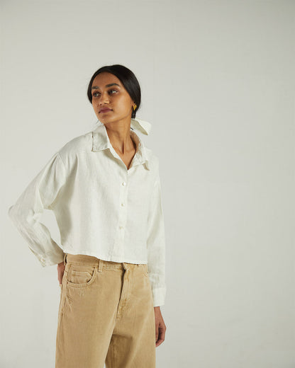 White Fullsleeve Shirt at Kamakhyaa by Reistor. This item is Bemberg, Casual Wear, Natural, Shirts, Solids, Tops, Womenswear