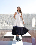 White Midi Dress at Kamakhyaa by The Loom Art. This item is Aurora SS24, Casual Wear, Chanderi Silk, July Sale, July Sale 2023, Midi Dresses, Ombre & Dyes, One Shoulder Dresses, Organic, Regular Fit, White, Womenswear
