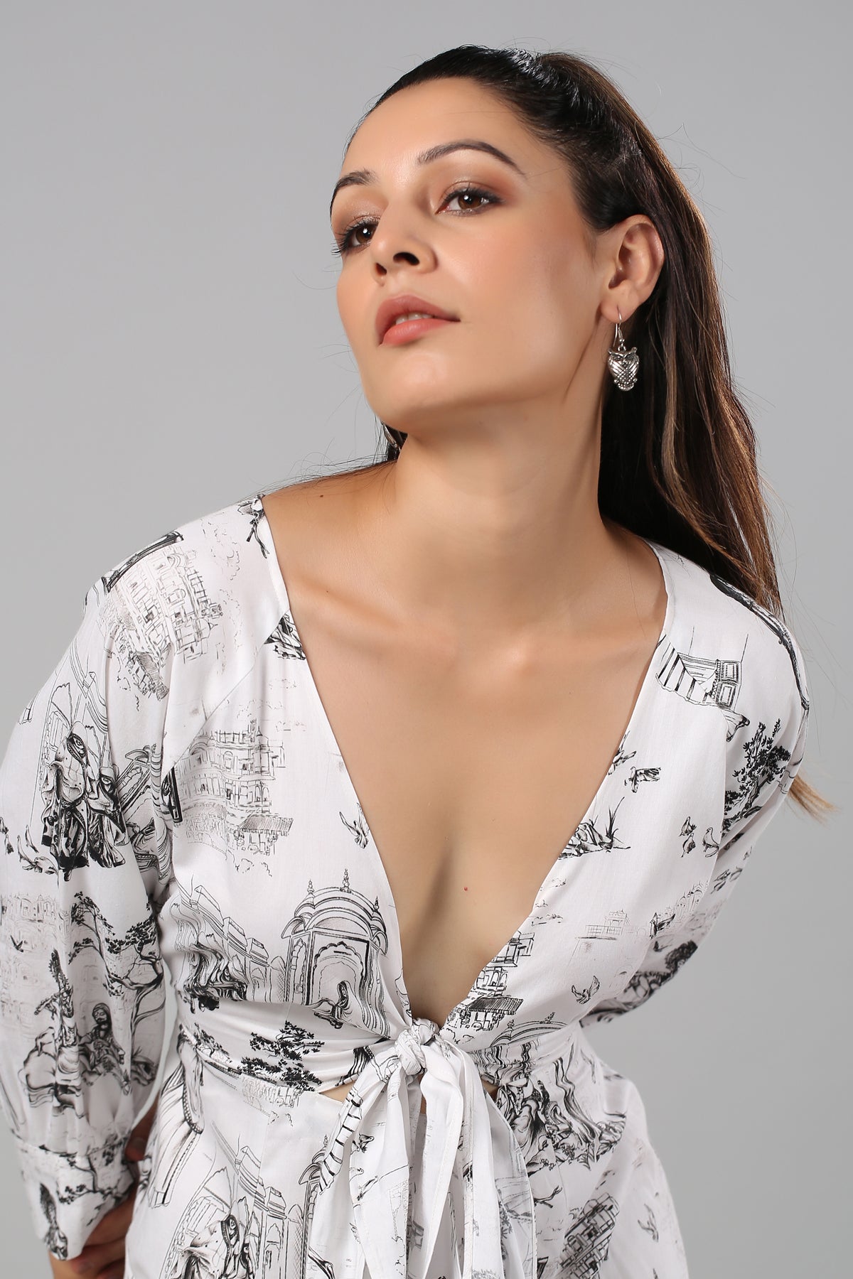 White Mini Dress at Kamakhyaa by MOH-The Eternal Dhaga. This item is Casual Wear, Cotton, Mini Dresses, Moh-The eternal Dhaga, Natural, Prints, Regular Fit, White, Womenswear