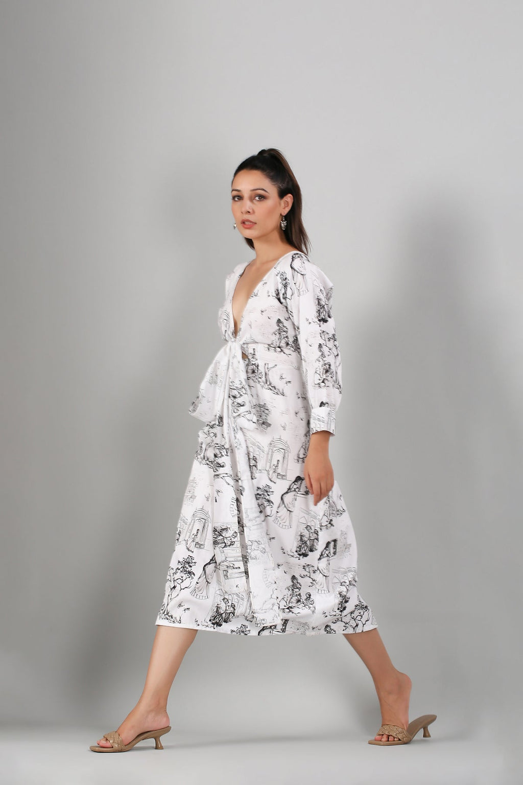 White Mini Dress at Kamakhyaa by MOH-The Eternal Dhaga. This item is Casual Wear, Cotton, Mini Dresses, Moh-The eternal Dhaga, Natural, Prints, Regular Fit, White, Womenswear