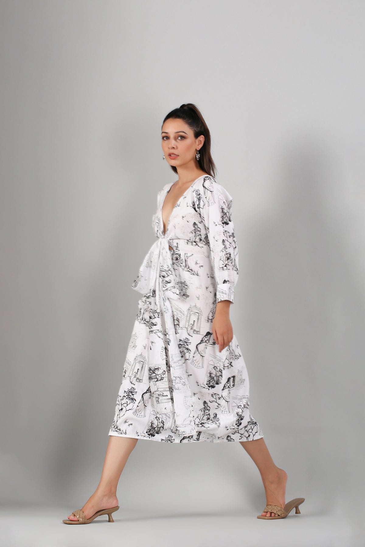 White Mini Dress at Kamakhyaa by MOH-The Eternal Dhaga. This item is Casual Wear, Cotton, Mini Dresses, Moh-The eternal Dhaga, Natural, Prints, Regular Fit, White, Womenswear