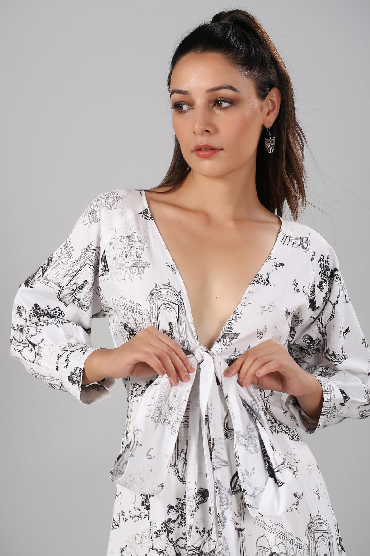 White Mini Dress at Kamakhyaa by MOH-The Eternal Dhaga. This item is Casual Wear, Cotton, Mini Dresses, Moh-The eternal Dhaga, Natural, Prints, Regular Fit, White, Womenswear