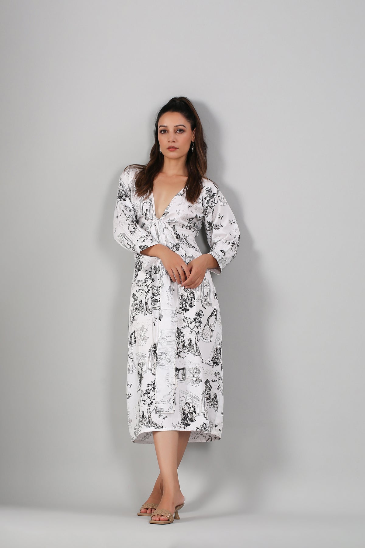 White Mini Dress at Kamakhyaa by MOH-The Eternal Dhaga. This item is Casual Wear, Cotton, Mini Dresses, Moh-The eternal Dhaga, Natural, Prints, Regular Fit, White, Womenswear