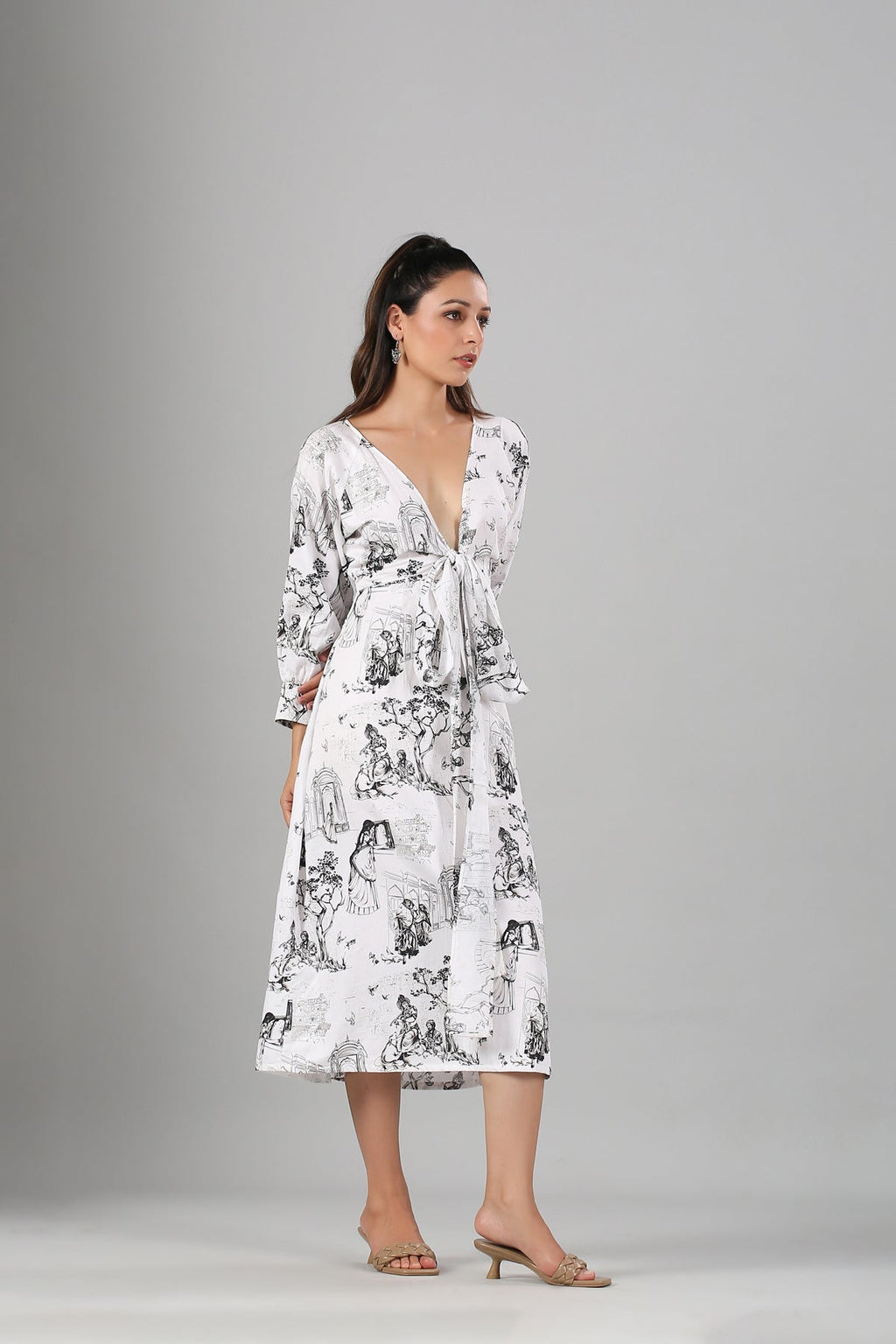 White Mini Dress at Kamakhyaa by MOH-The Eternal Dhaga. This item is Casual Wear, Cotton, Mini Dresses, Moh-The eternal Dhaga, Natural, Prints, Regular Fit, White, Womenswear