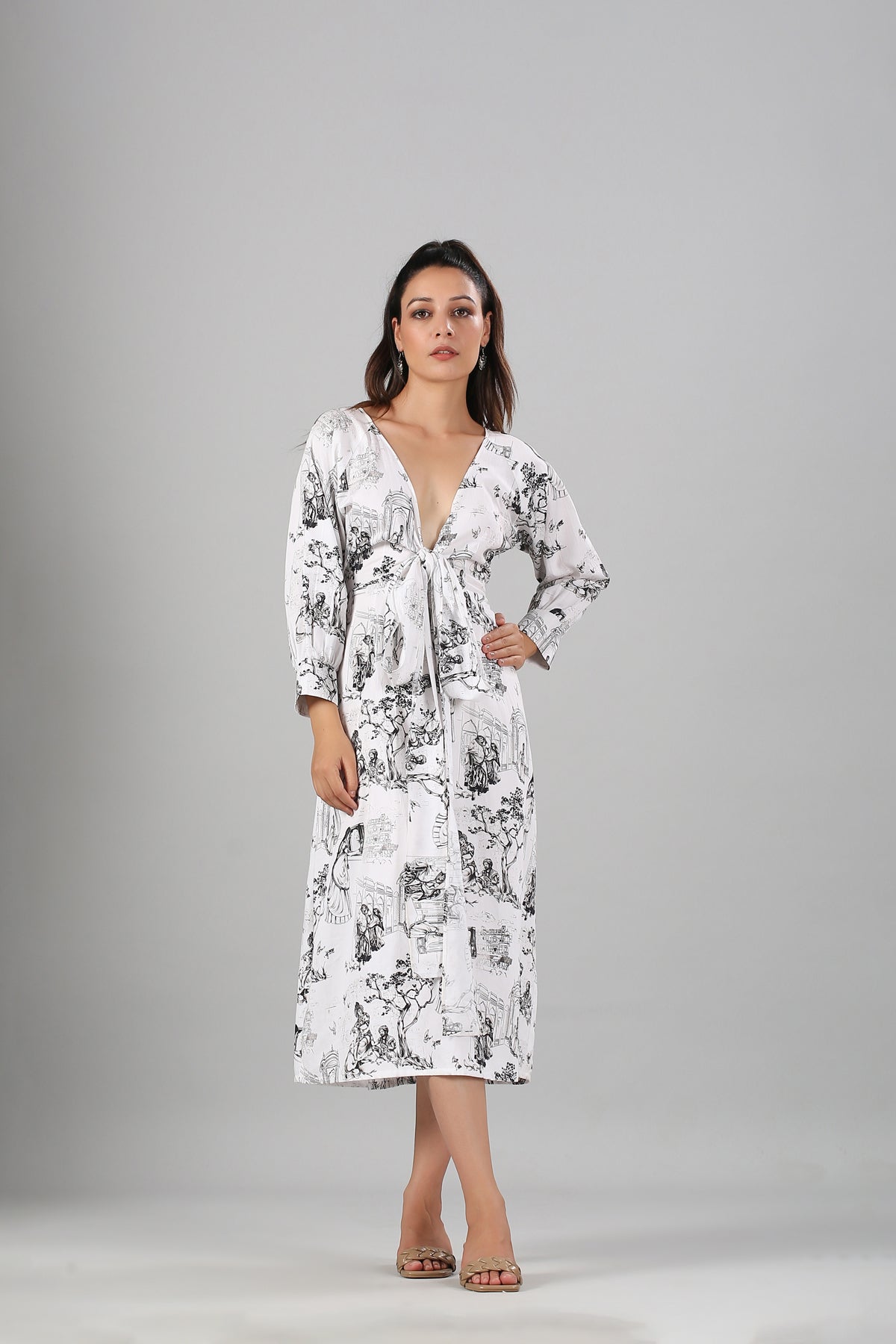 White Mini Dress at Kamakhyaa by MOH-The Eternal Dhaga. This item is Casual Wear, Cotton, Mini Dresses, Moh-The eternal Dhaga, Natural, Prints, Regular Fit, White, Womenswear