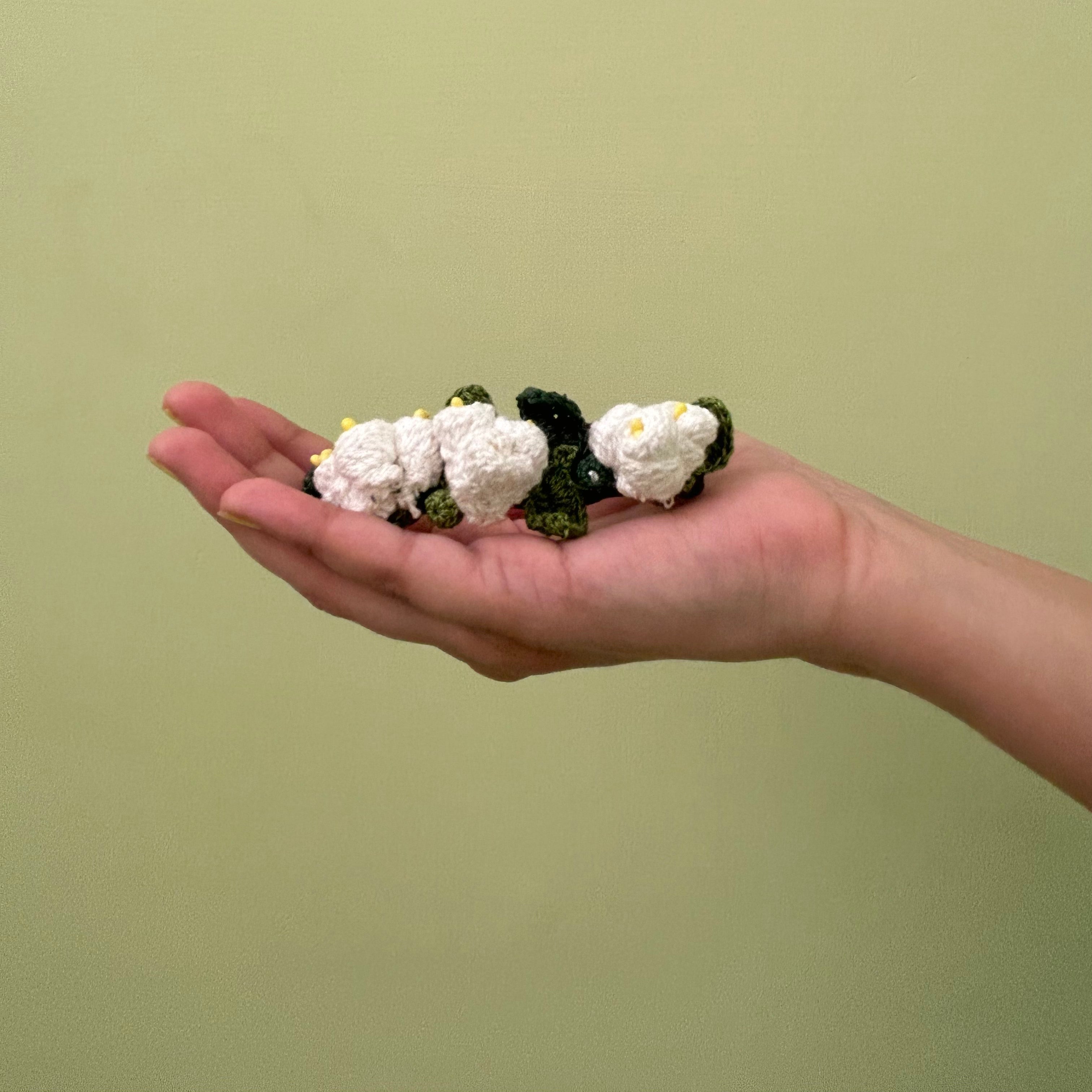 White Mogra Crochet Hair Clip at Kamakhyaa by Ikriit'm. This item is Accessories, Cotton yarn, Crochet, Free Size, Hair Accessories, Ikriit'm, Natural, White