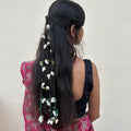 White Mogra Crochet Hair Parandi at Kamakhyaa by Ikriit'm. This item is Accessories, Cotton yarn, Crochet, Free Size, Hair Accessories, Ikriit'm, Natural, White