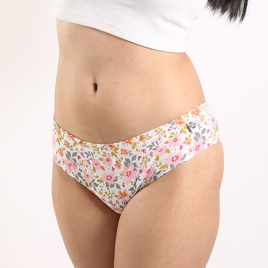 White Organic Cotton Brief at Kamakhyaa by Wear Equal. This item is Briefs, Casual Wear, lingerie, Organic, Organic Cotton, panties, Prints, Regular Fit, White, Womenswear
