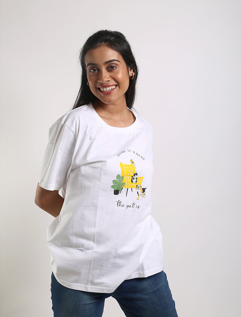 White Organic Cotton T-Shirt at Kamakhyaa by Wear Equal. This item is Casual Wear, Organic, Organic Cotton, Prints, Regular Fit, T-Shirts, White, Womenswear