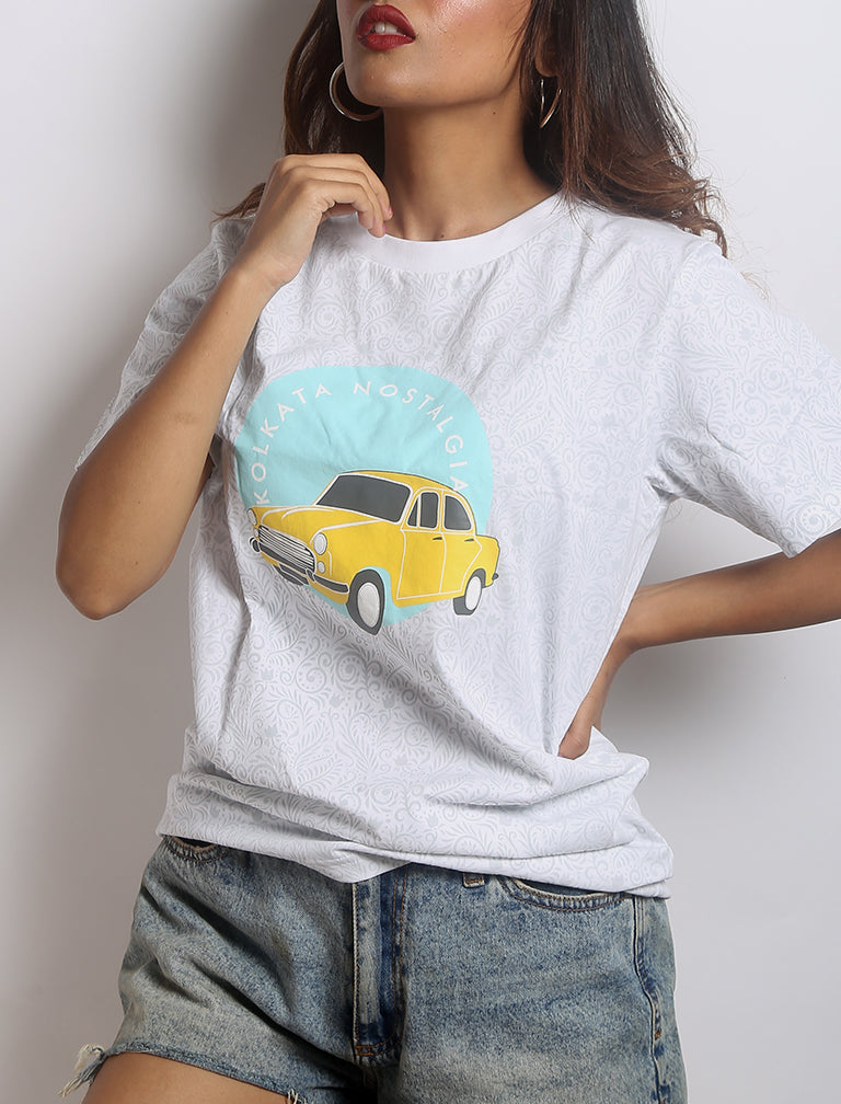 White Organic Printed Cotton T-Shirt at Kamakhyaa by Wear Equal. This item is Casual Wear, Cotton, For Siblings, Less than $50, Natural, Prints, Products less than $25, Regular Fit, T-Shirts, Tops, White, Womenswear