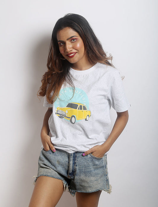 White Organic Printed Cotton T-Shirt at Kamakhyaa by Wear Equal. This item is Casual Wear, Cotton, For Siblings, Less than $50, Natural, Prints, Products less than $25, Regular Fit, T-Shirts, Tops, White, Womenswear