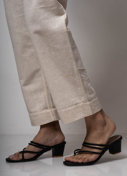 White Pants at Kamakhyaa by Lafaani. This item is Casual Wear, Cotton, Natural, Pants, Regular Fit, Solids, White, Womenswear