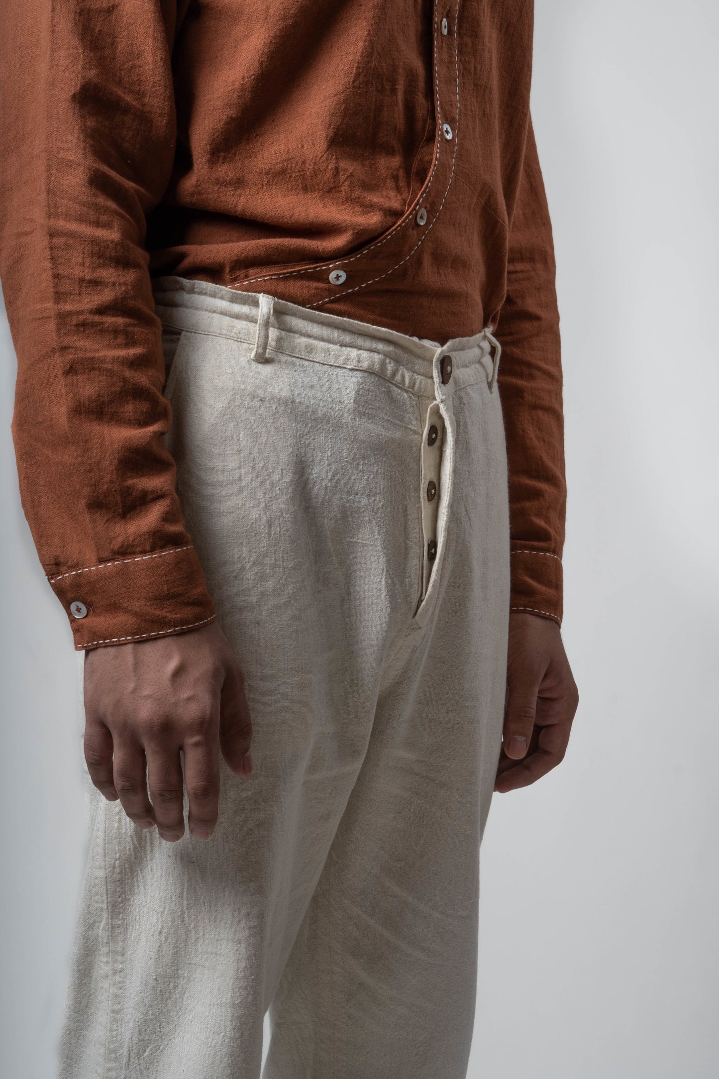 White Pants- Mens at Kamakhyaa by Lafaani. This item is Bottoms, Casual Wear, Cotton, For Him, Mens Bottom, Menswear, Natural, Pants, Regular Fit, Solids, White