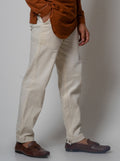 White Pants- Mens at Kamakhyaa by Lafaani. This item is Bottoms, Casual Wear, Cotton, For Him, Mens Bottom, Menswear, Natural, Pants, Regular Fit, Solids, White
