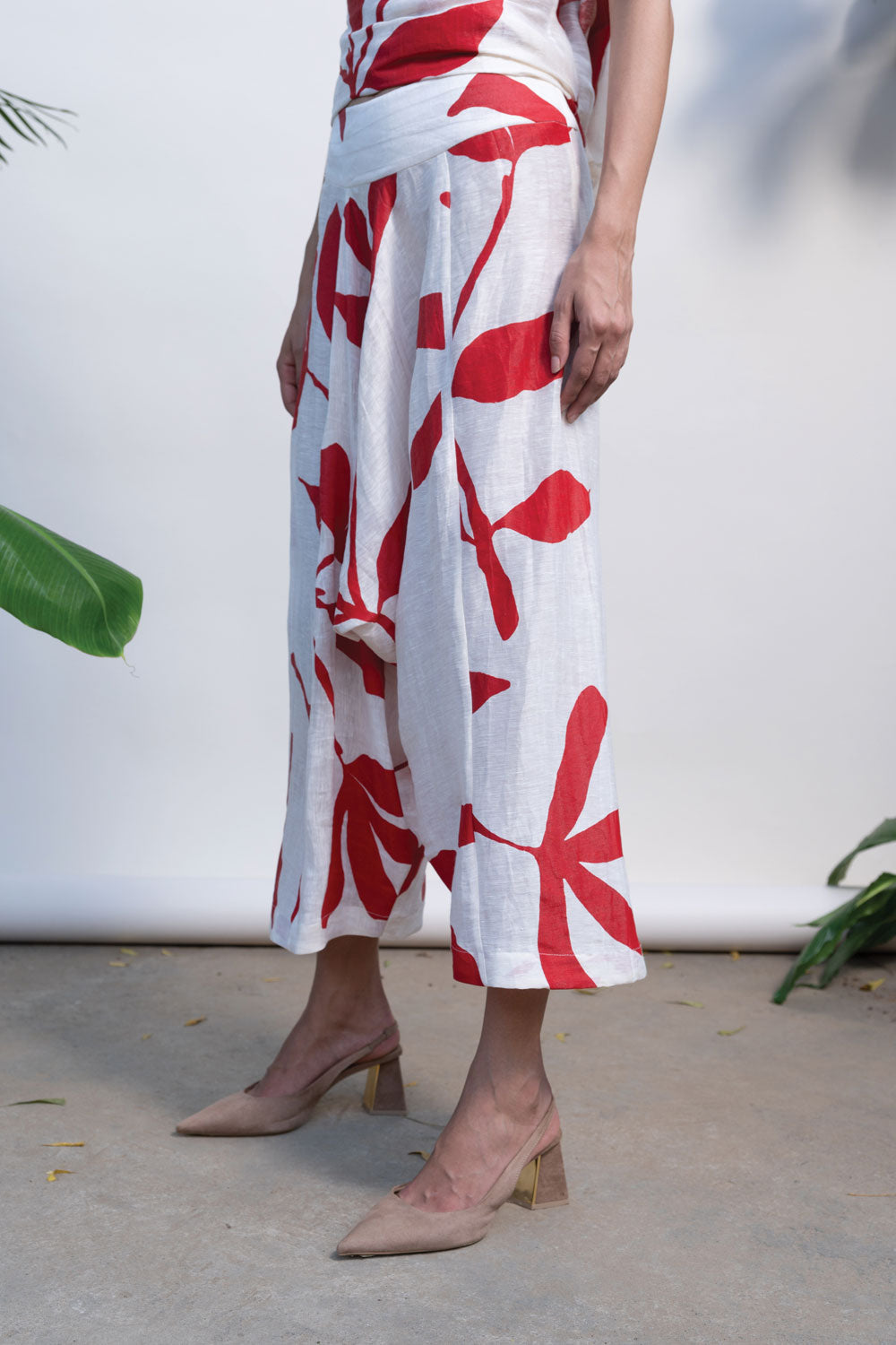 White Printed Culottes at Kamakhyaa by Kanelle. This item is Best Selling, Bold is beautiful, Casual Wear, Culottes, July Sale, Linen Silk, Natural with azo dyes, Prints, Regular Fit, White, Womenswear