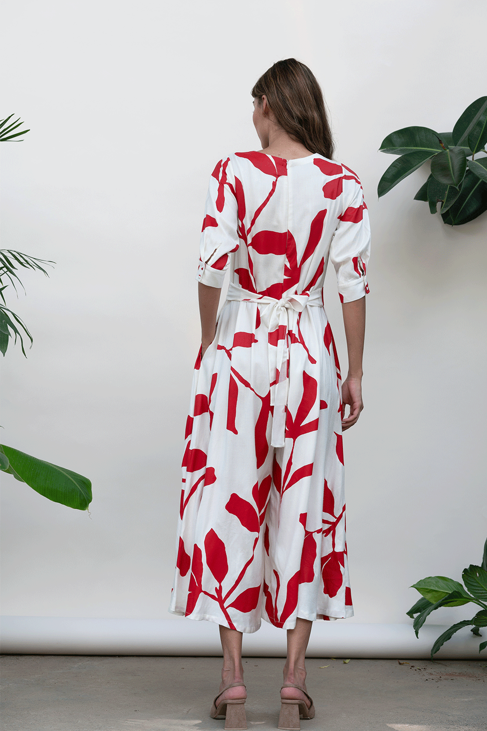 White Printed Jumpsuit at Kamakhyaa by Kanelle. This item is Best Selling, Bold is beautiful, Casual Wear, July Sale, Jumpsuits, Natural with azo dyes, Prints, Relaxed Fit, Viscose twill, White, Womenswear