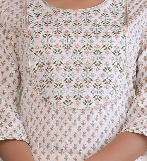 White Printed Kurta Set With Dupatta at Kamakhyaa by Kamakhyaa. This item is Cotton, Ethnic Wear, Kurta Pant Sets, Kurta Set with Dupattas, Natural, Prints, Regular Fit, White, Womenswear