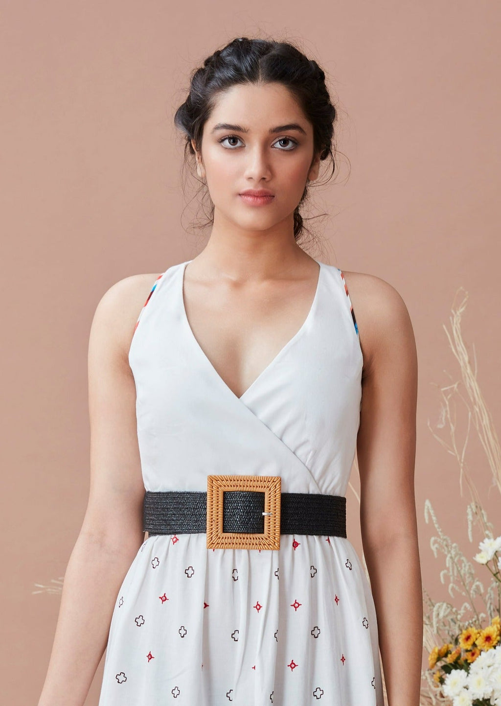 White Printed Maxi Dress at Kamakhyaa by Dan Ba. This item is Cotton, July Sale, July Sale 2023, Maxi Dresses, Natural, Prints, Relaxed Fit, Resort Wear, Sleeveless Dresses, Strap Dresses, White, Womenswear