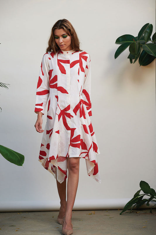 White Printed Midi Dress at Kamakhyaa by Kanelle. This item is Best Selling, Bold is beautiful, Casual Wear, Cotton Viscose, July Sale, Midi Dresses, Natural with azo dyes, Printed Selfsame, Prints, Regular Fit, Shirt Dresses, White, Womenswear