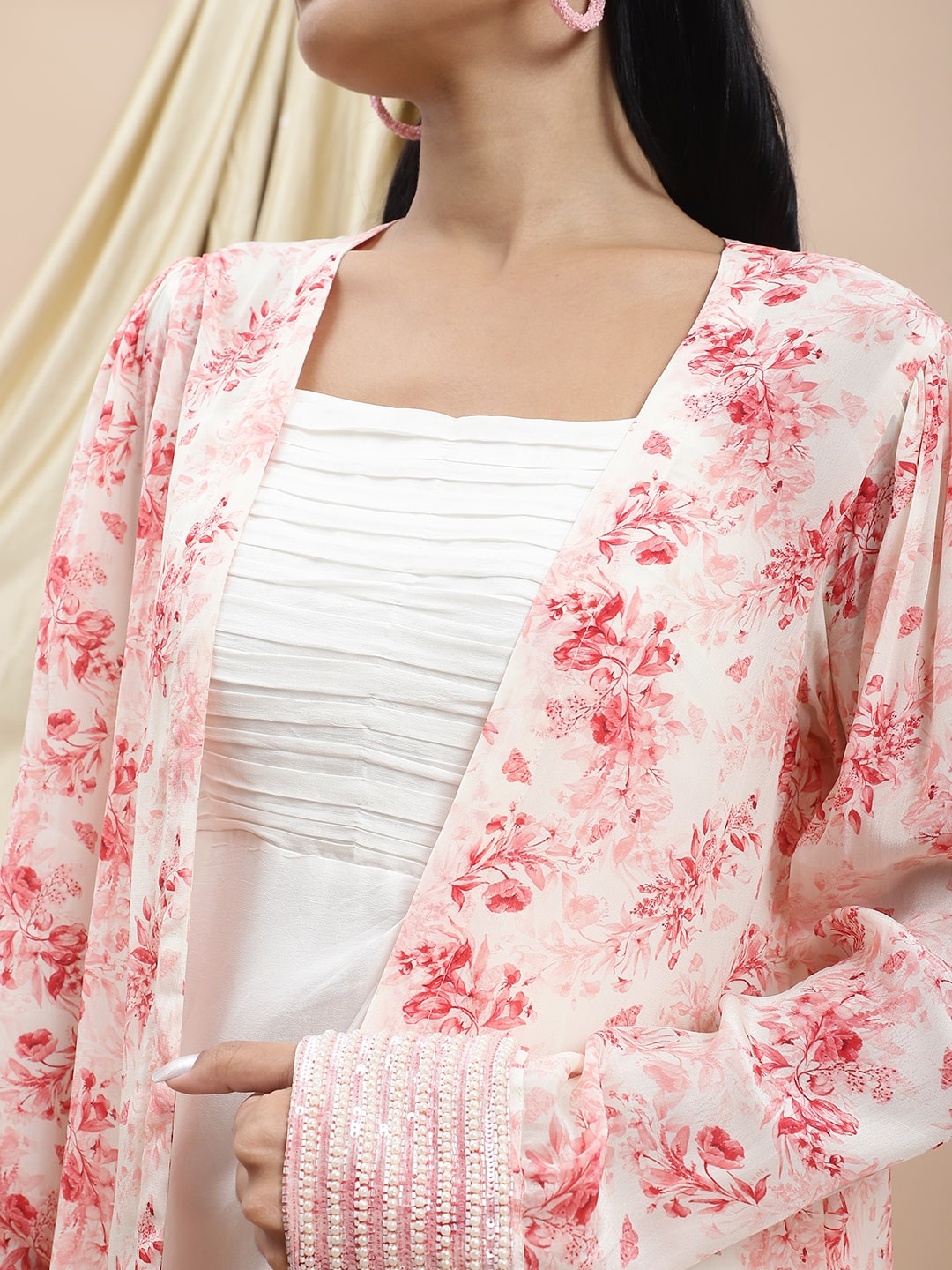 Printed Work Women Designer Crop Top Palazzo With Shrug Set Indian Cotton  Dress | eBay