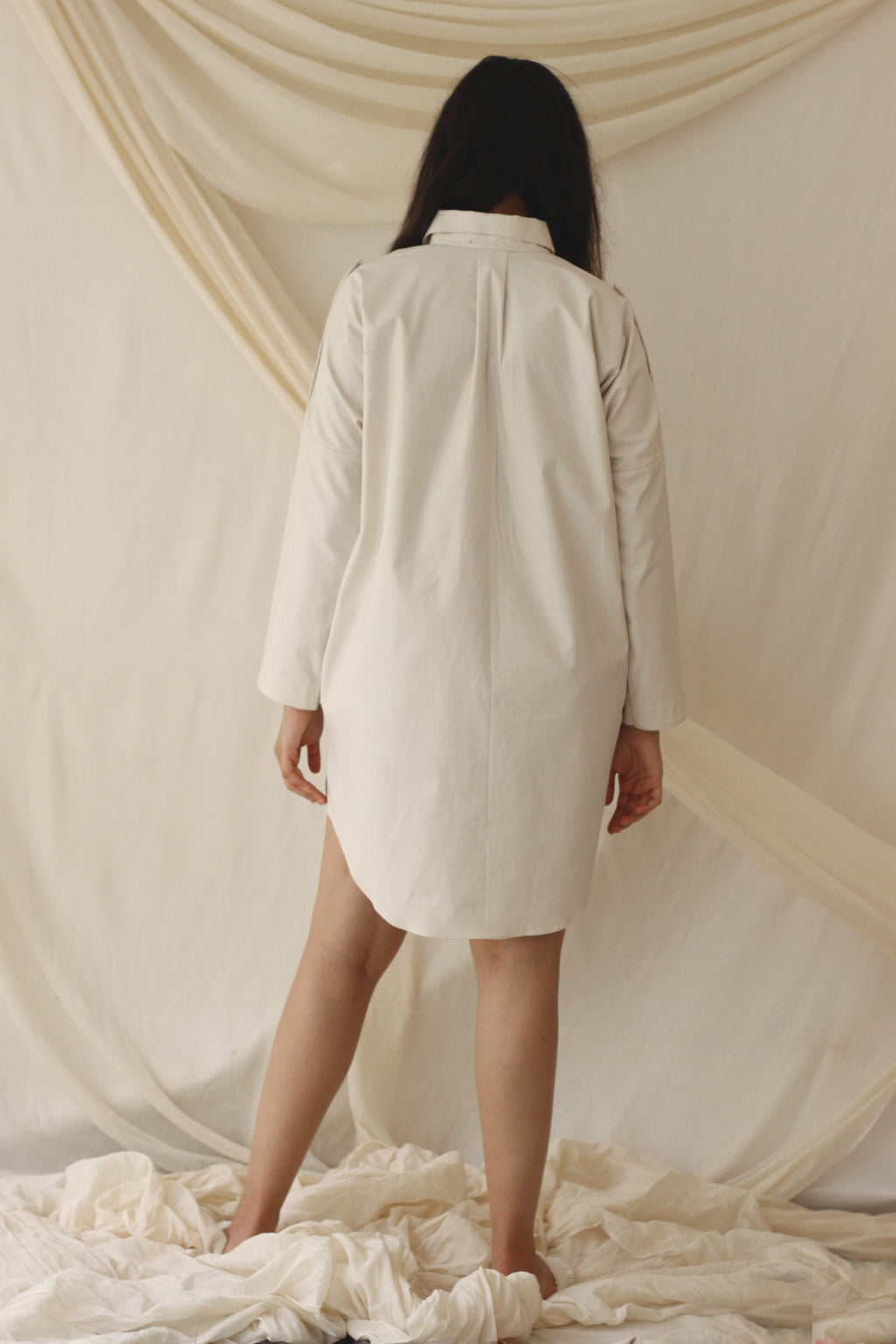 White Shirt Dress at Kamakhyaa by Chambray & Co.. This item is Casual Wear, Cotton, Natural, Purple, Regular Fit, Shirt Dresses, Shirts, Solids, Womenswear
