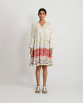 White Short Dress at Kamakhyaa by Rias Jaipur. This item is Azo Free Dye, Bamboo, Block Prints, Casual Wear, Cotton, Mini Dresses, Parat, Regular Fit, White, Womenswear