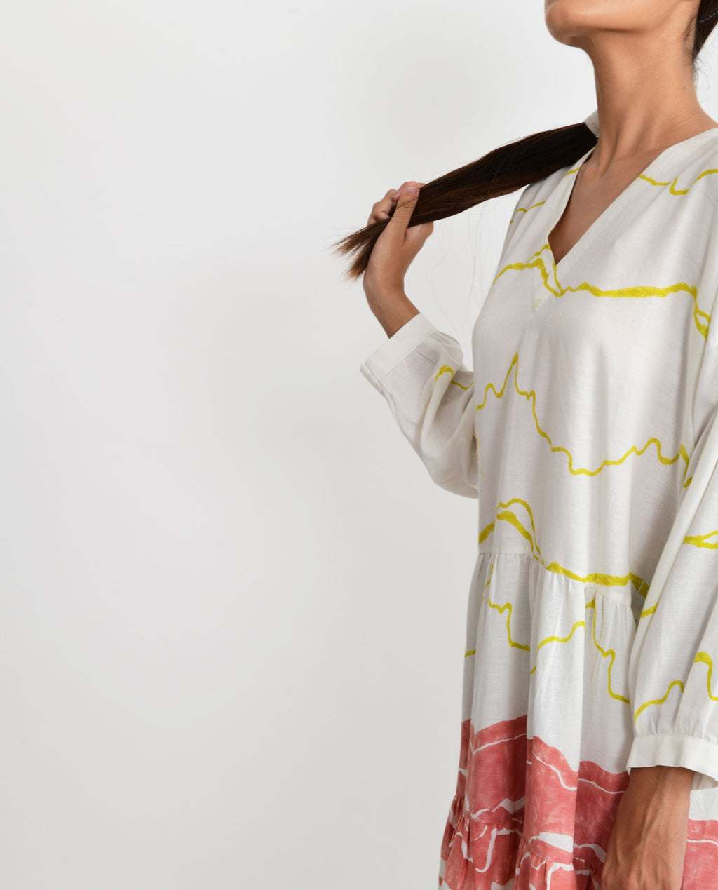 White Short Dress at Kamakhyaa by Rias Jaipur. This item is Azo Free Dye, Bamboo, Block Prints, Casual Wear, Cotton, Mini Dresses, Parat, Regular Fit, White, Womenswear