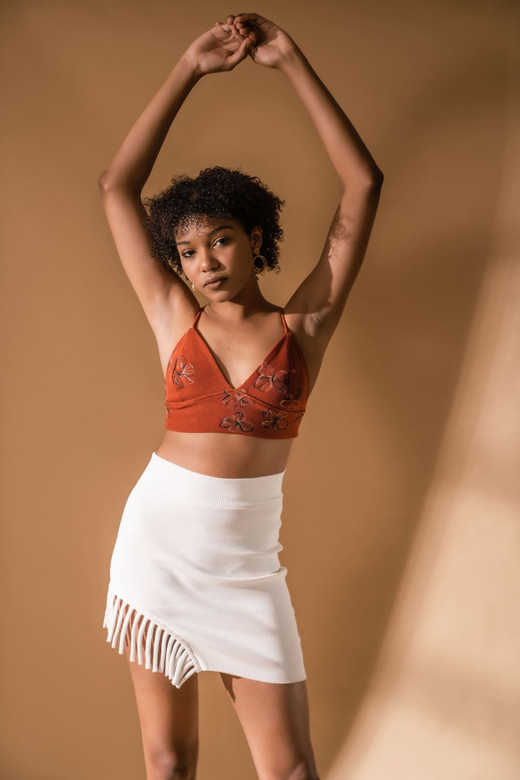 White Skirt at Kamakhyaa by Meko Studio. This item is Cotton, Deadstock Fabrics, Evening Wear, For Birthday, July Sale, July Sale 2023, Lycra, Mini Skirts, Skirts, Slim Fit, Solids, Verao SS-22/23, White, Womenswear