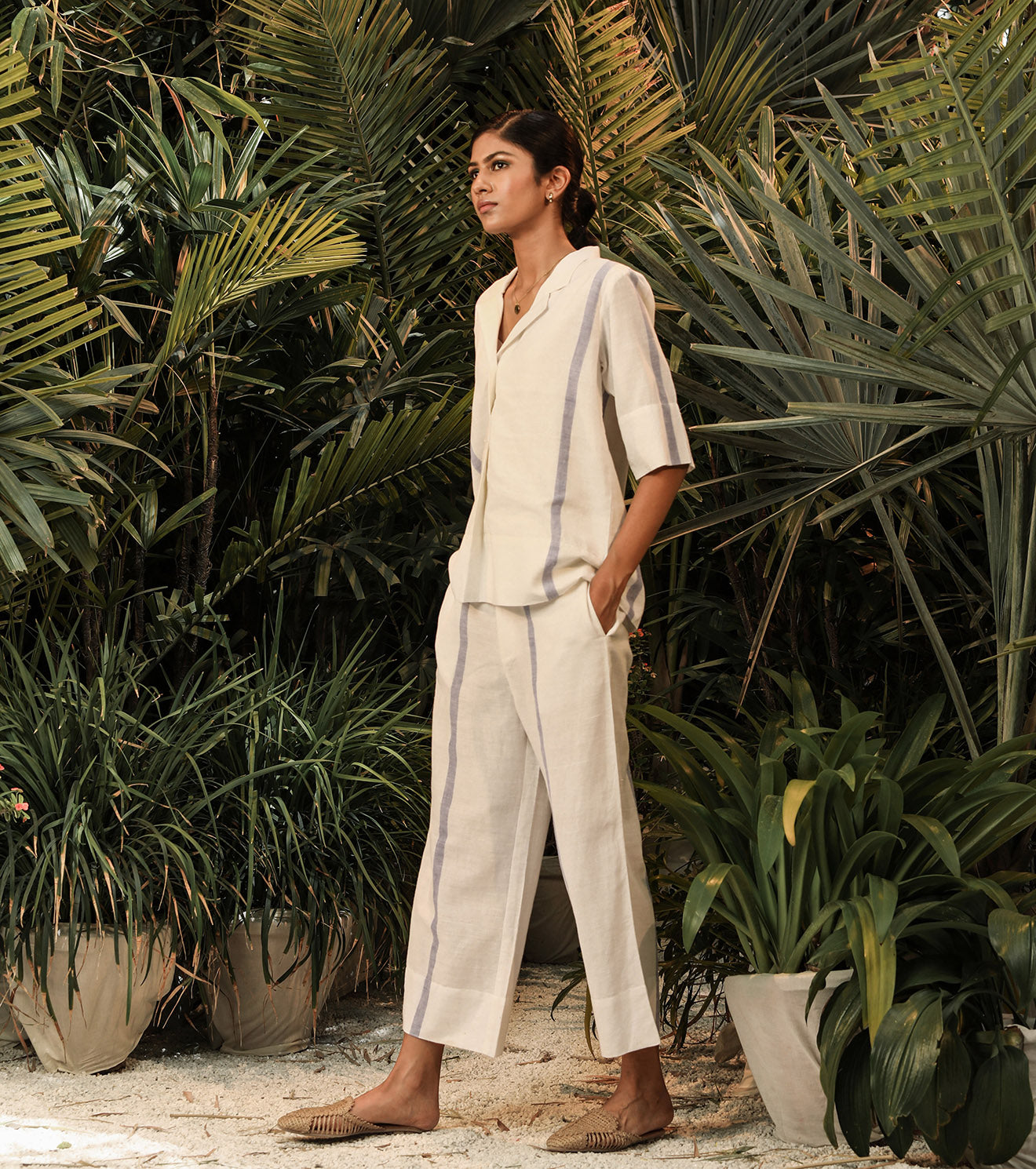 White Two Piece Set- Relaxed for travel – Kamakhyaa