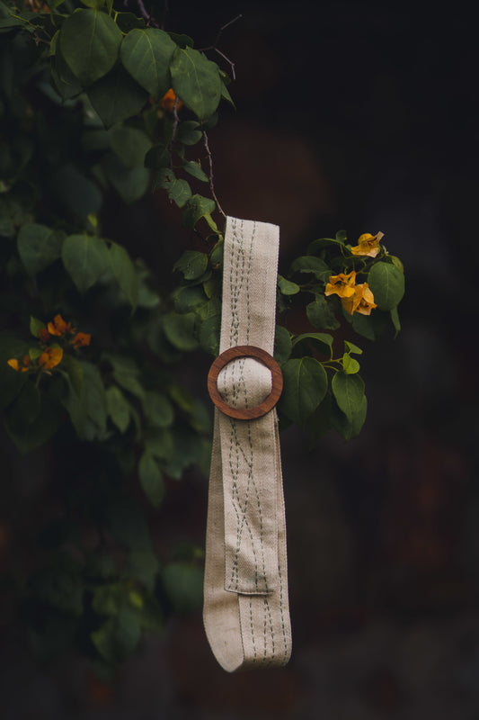 White Upcycled Belt at Kamakhyaa by Lafaani. This item is Accessories, Add Ons, Belts, Casual Wear, Free Size, Less than $50, Natural, Products less than $25, Solids, Upcycled, Upcycled Cotton, White