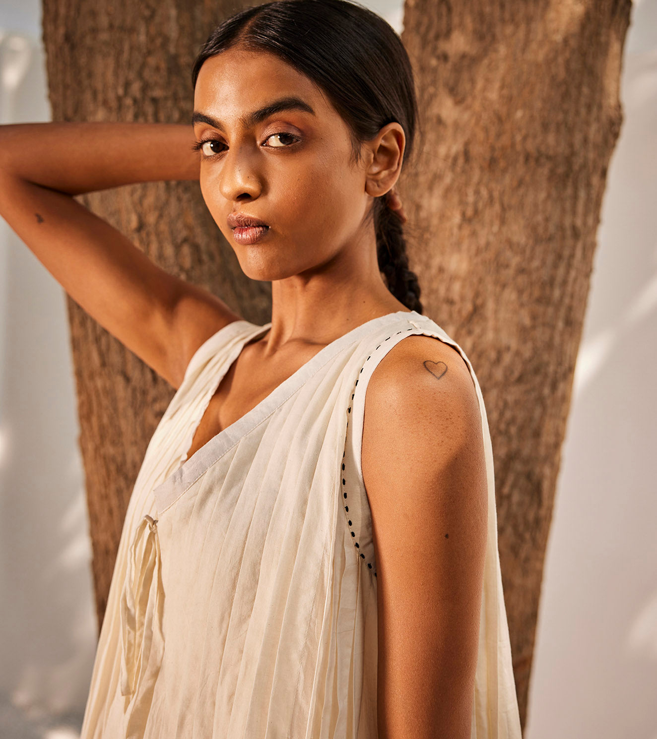 White mist dress at Kamakhyaa by Khara Kapas. This item is Best Selling, Casual Wear, Mini Dresses, Mul Cotton, Oh! Sussana Spring 2023, Organic, Regular Fit, Sleeveless Dresses, Solids, White, Womenswear