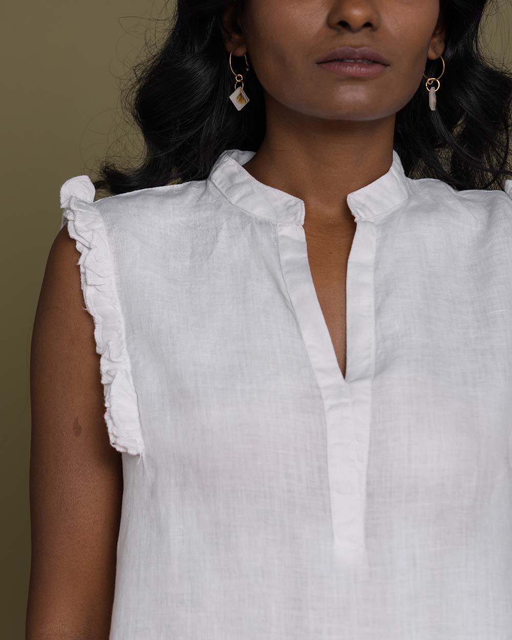 Wind In My Hair Shirt - Coconut White at Kamakhyaa by Reistor. This item is Casual Wear, Hemp, Natural, Sleeveless Tops, Solids, Tops, White, Womenswear