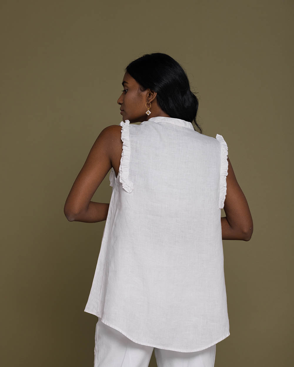 Wind In My Hair Shirt - Coconut White at Kamakhyaa by Reistor. This item is Casual Wear, Hemp, Natural, Sleeveless Tops, Solids, Tops, White, Womenswear