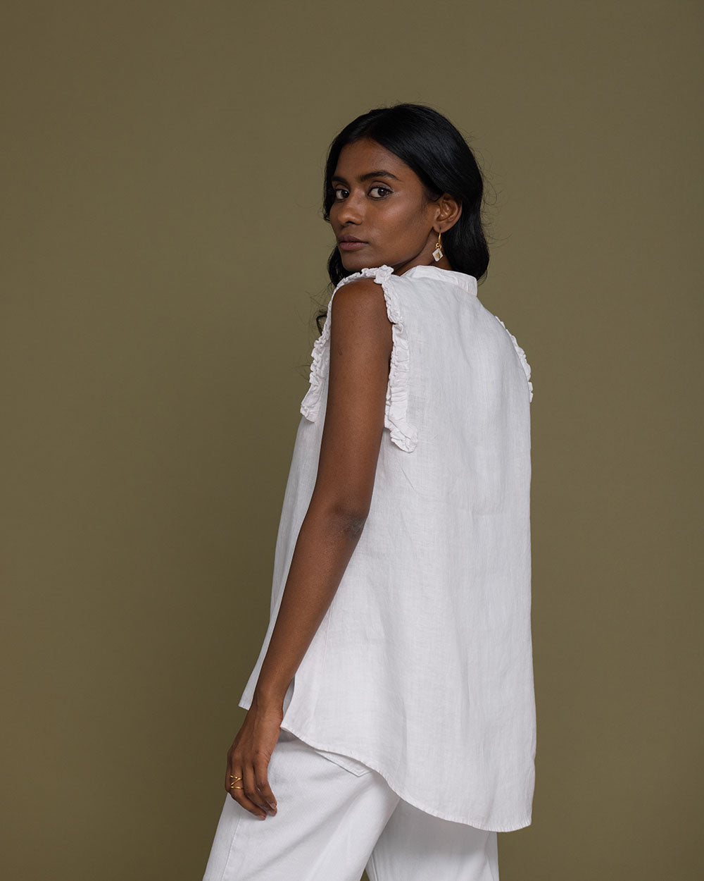 Wind In My Hair Shirt - Coconut White at Kamakhyaa by Reistor. This item is Casual Wear, Hemp, Natural, Sleeveless Tops, Solids, Tops, White, Womenswear
