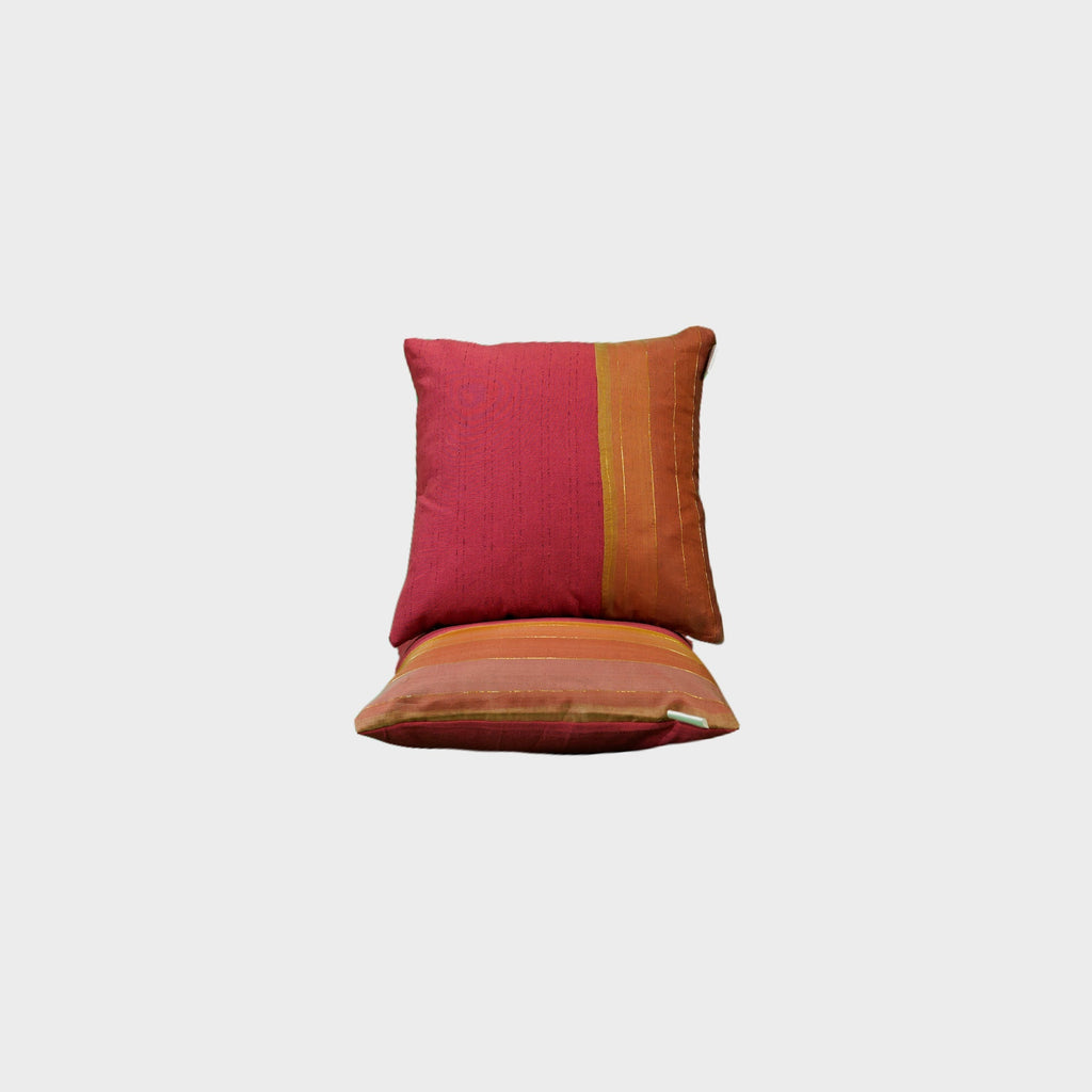 Windowpane Cushion Cover Sets at Kamakhyaa by Aetherea. This item is Cotton, Cushion covers, Home, Pink, Plain, Sheer, Solid, Stripes, Upcycled