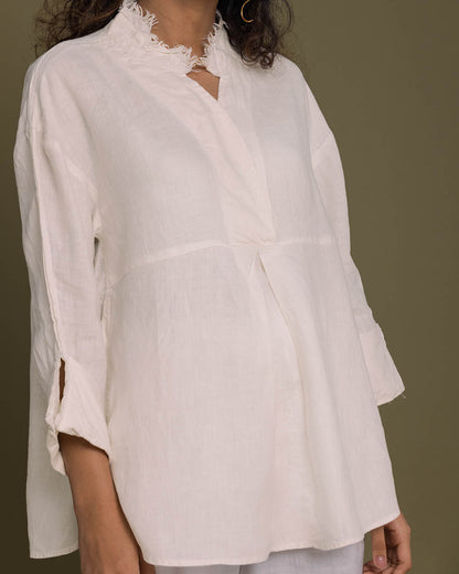 Women Are From Venus Shirt - Shell Off White at Kamakhyaa by Reistor. This item is Casual Wear, Hemp, Natural, Solids, Tops, Tunic Tops, White, Womenswear