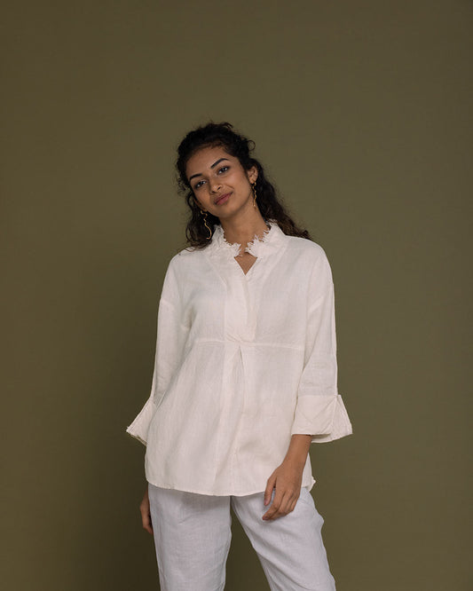 Women Are From Venus Shirt - Shell Off White at Kamakhyaa by Reistor. This item is Casual Wear, Hemp, Natural, Solids, Tops, Tunic Tops, White, Womenswear