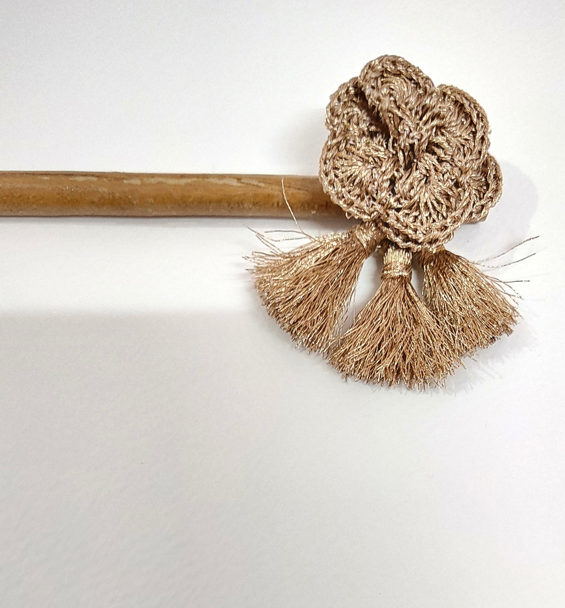 Wooden Hair Stick Golden at Kamakhyaa by Ikriit'm. This item is Accessories, Cotton Yarn, Golden, Hair Accessory, Ikriit'm, Wood