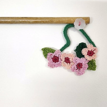 Wooden Hair Stick Pink And Green at Kamakhyaa by Ikriit'm. This item is Accessories, Cotton Yarn, Green, Hair Accessory, Ikriit'm, Pink, Wood