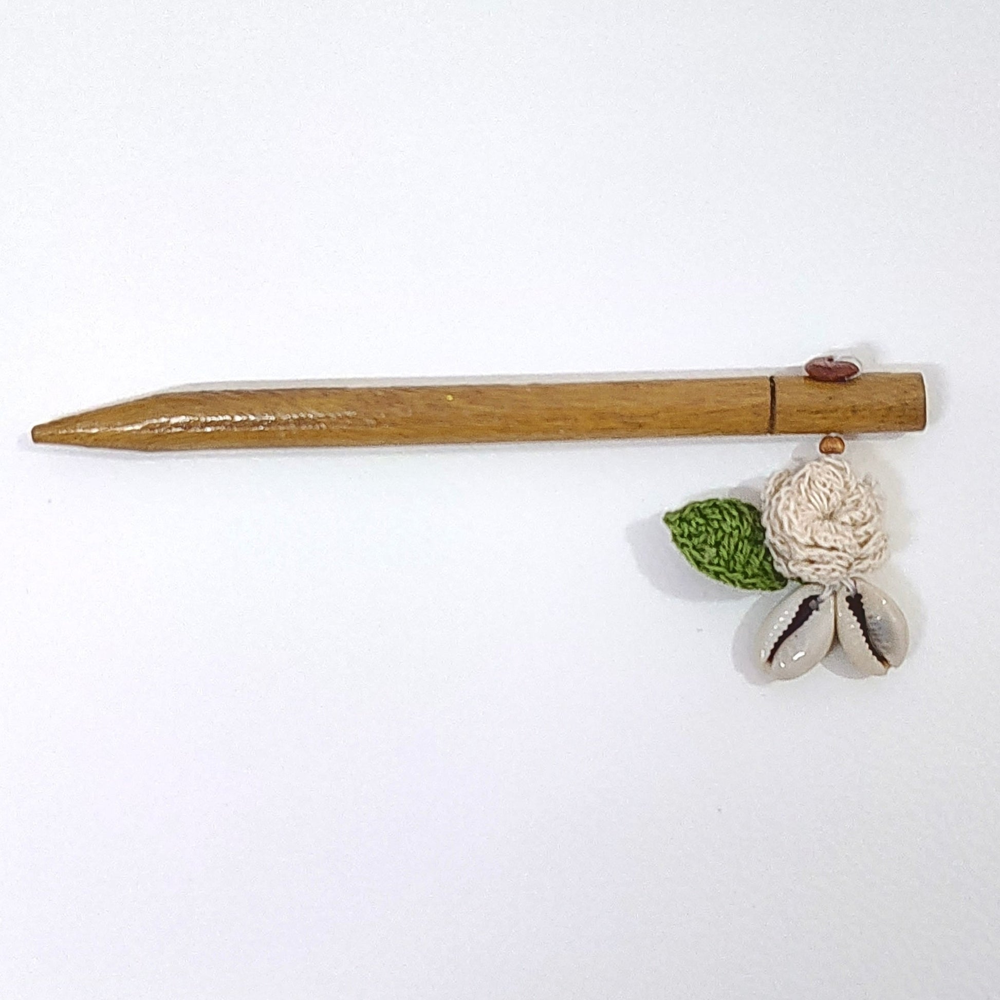 Wooden Hair Stick Red And Green at Kamakhyaa by Ikriit'm. This item is Accessories, Cotton Yarn, Green, Hair Accessory, Ikriit'm, Red, Wood