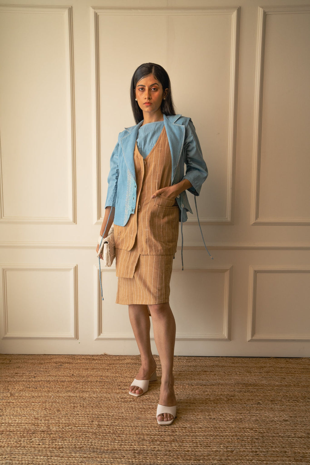 Wrap Around Skirt at Kamakhyaa by Lafaani. This item is 100% pure cotton, Brown, Casual Wear, Materiality, Organic, Regular Fit, Skirts, Solids, Undyed and Unbleached, Womenswear