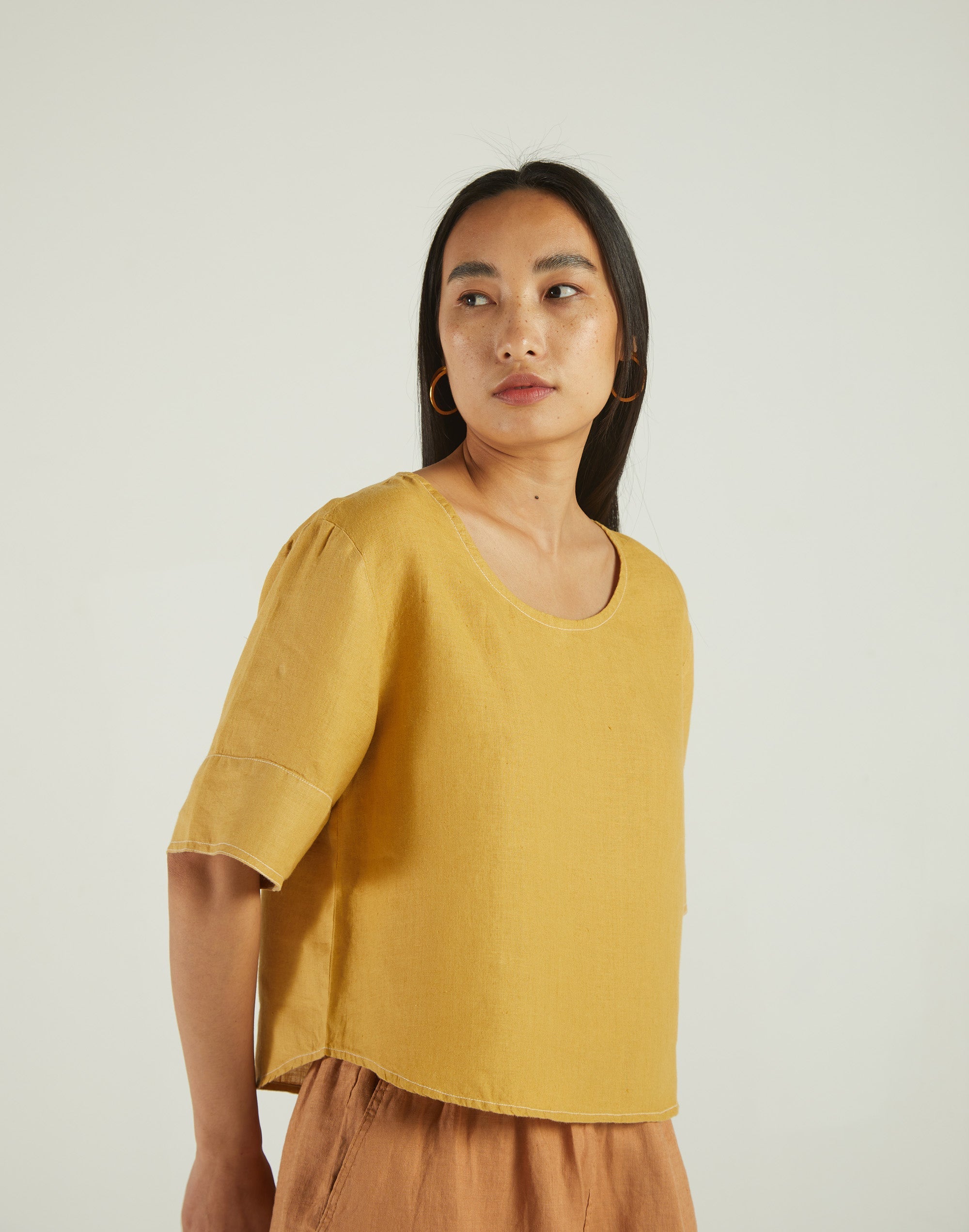 Yellow Boxy Crop Top at Kamakhyaa by Reistor. This item is Bemberg, Casual Wear, Crop Tops, Natural, Solids, Tops, Womenswear, Yellow