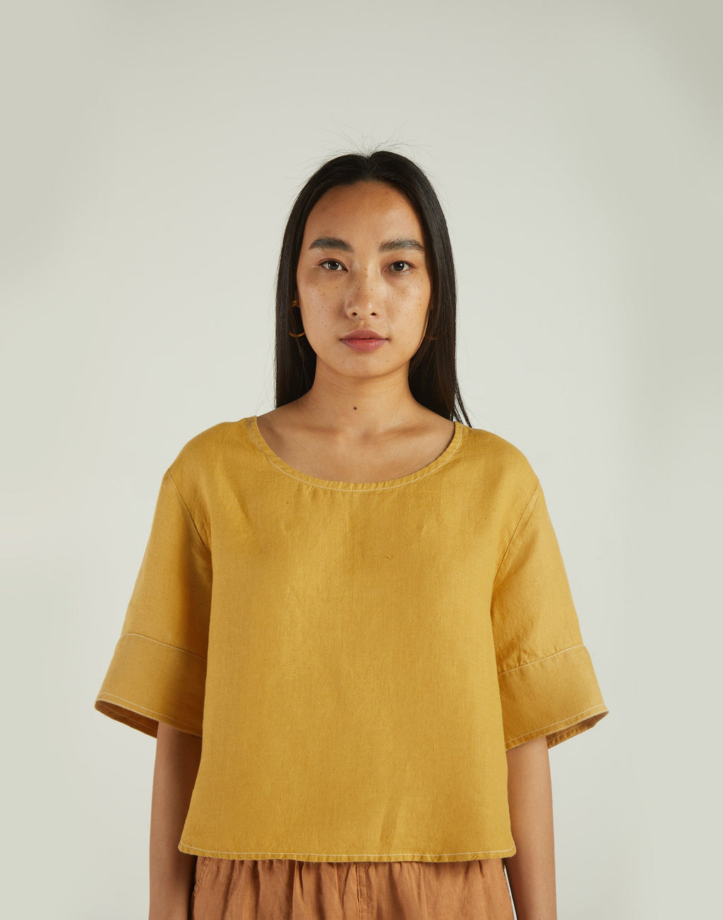 Yellow Boxy Crop Top at Kamakhyaa by Reistor. This item is Bemberg, Casual Wear, Crop Tops, Natural, Solids, Tops, Womenswear, Yellow