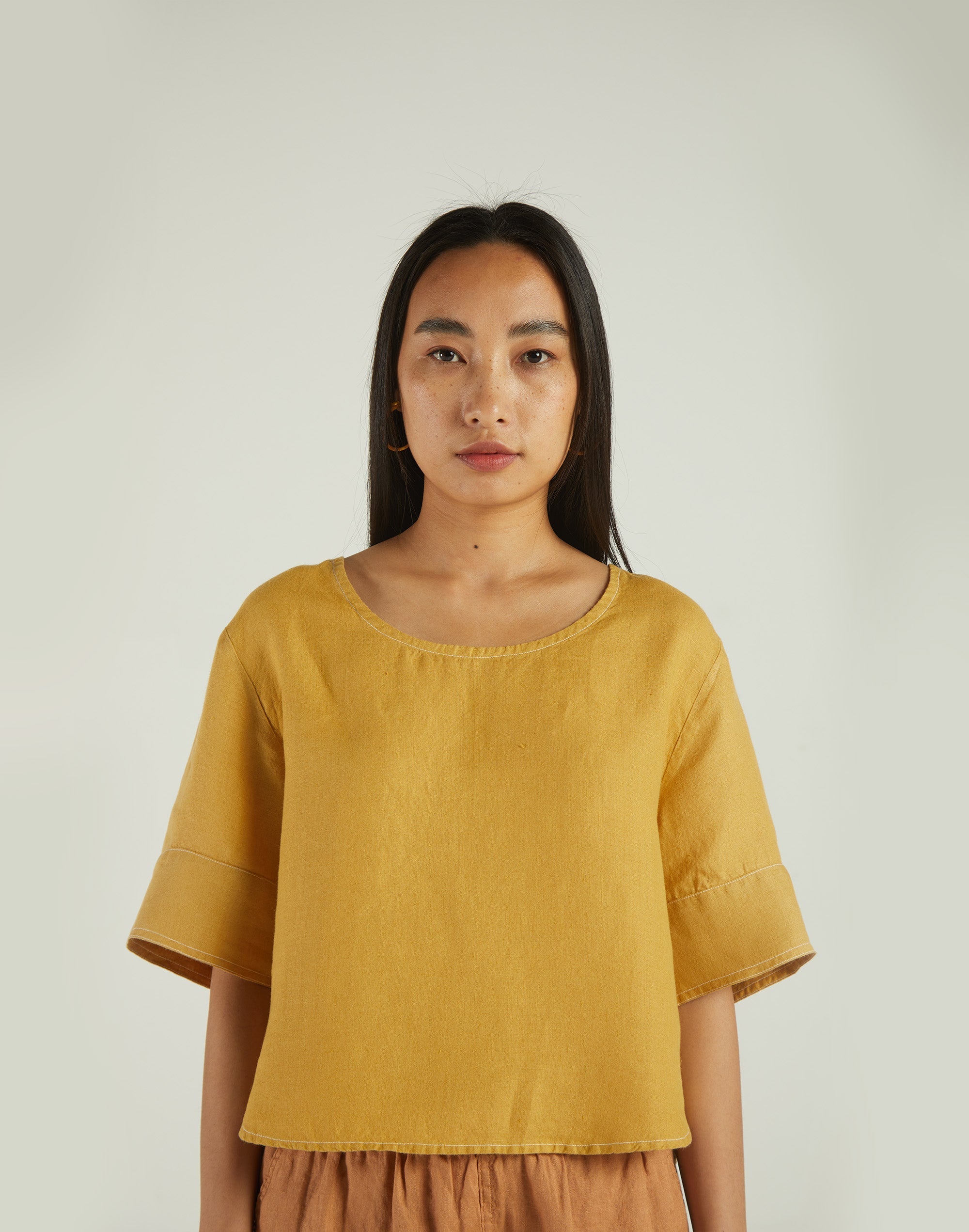 Yellow Boxy Crop Top at Kamakhyaa by Reistor. This item is Bemberg, Casual Wear, Crop Tops, Natural, Solids, Tops, Womenswear, Yellow