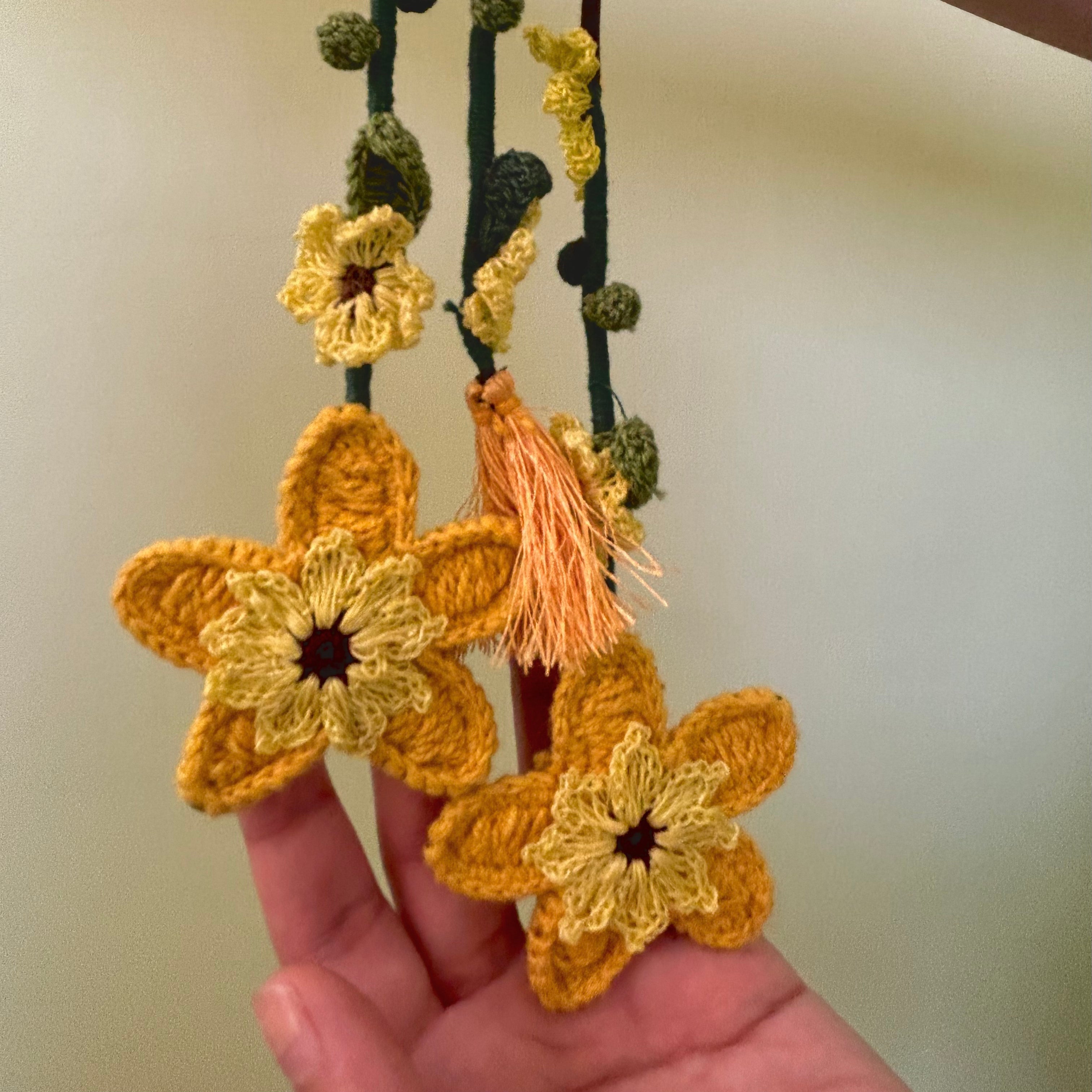 Yellow Crochet Hair Parandi at Kamakhyaa by Ikriit'm. This item is Accessories, Cotton yarn, Crochet, Free Size, Hair Accessories, Ikriit'm, Natural, Yellow