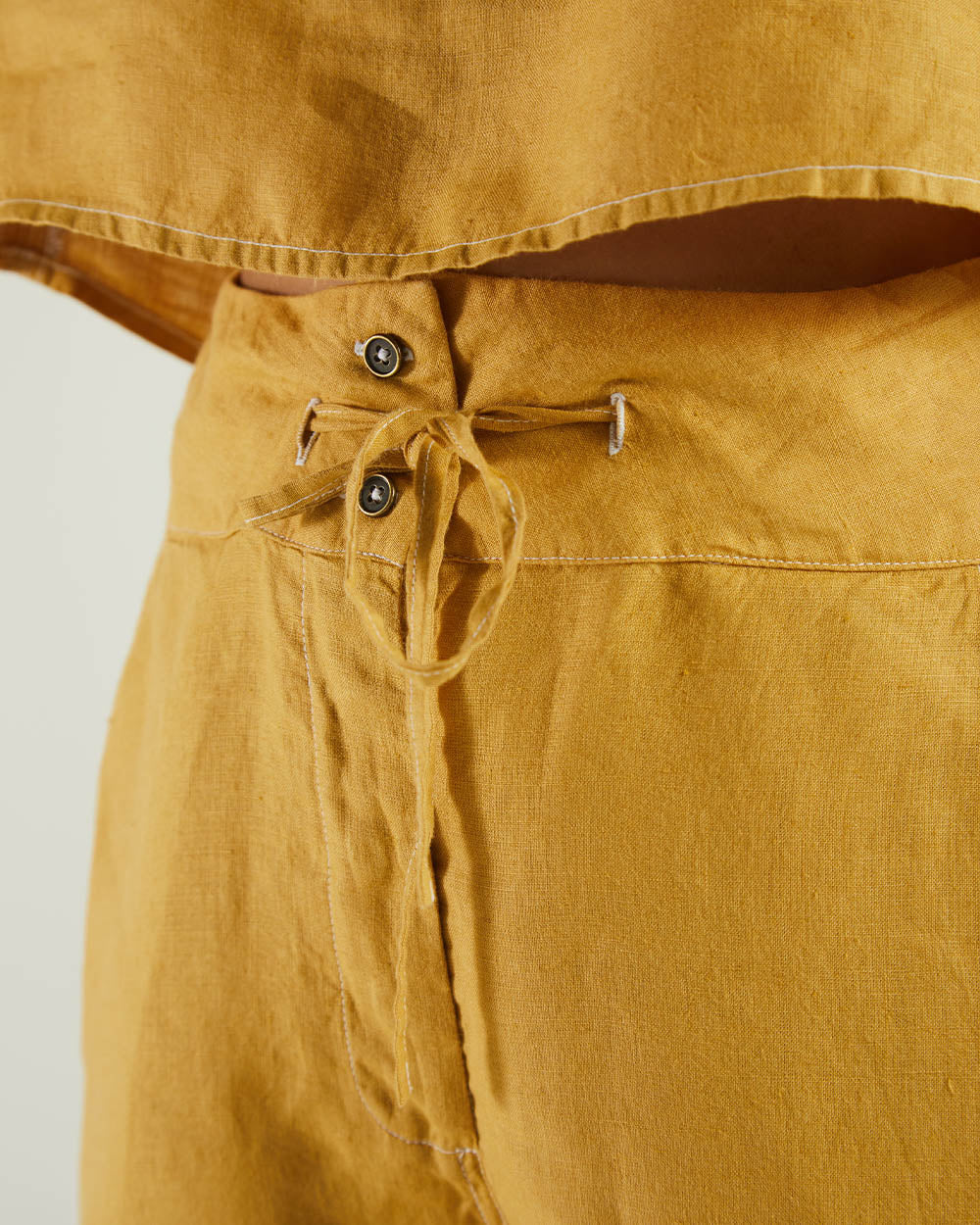 Yellow Fitted Shorts at Kamakhyaa by Reistor. This item is Bemberg, Casual Wear, Hemp, Natural, Shorts, Solids, Womenswear, Yellow
