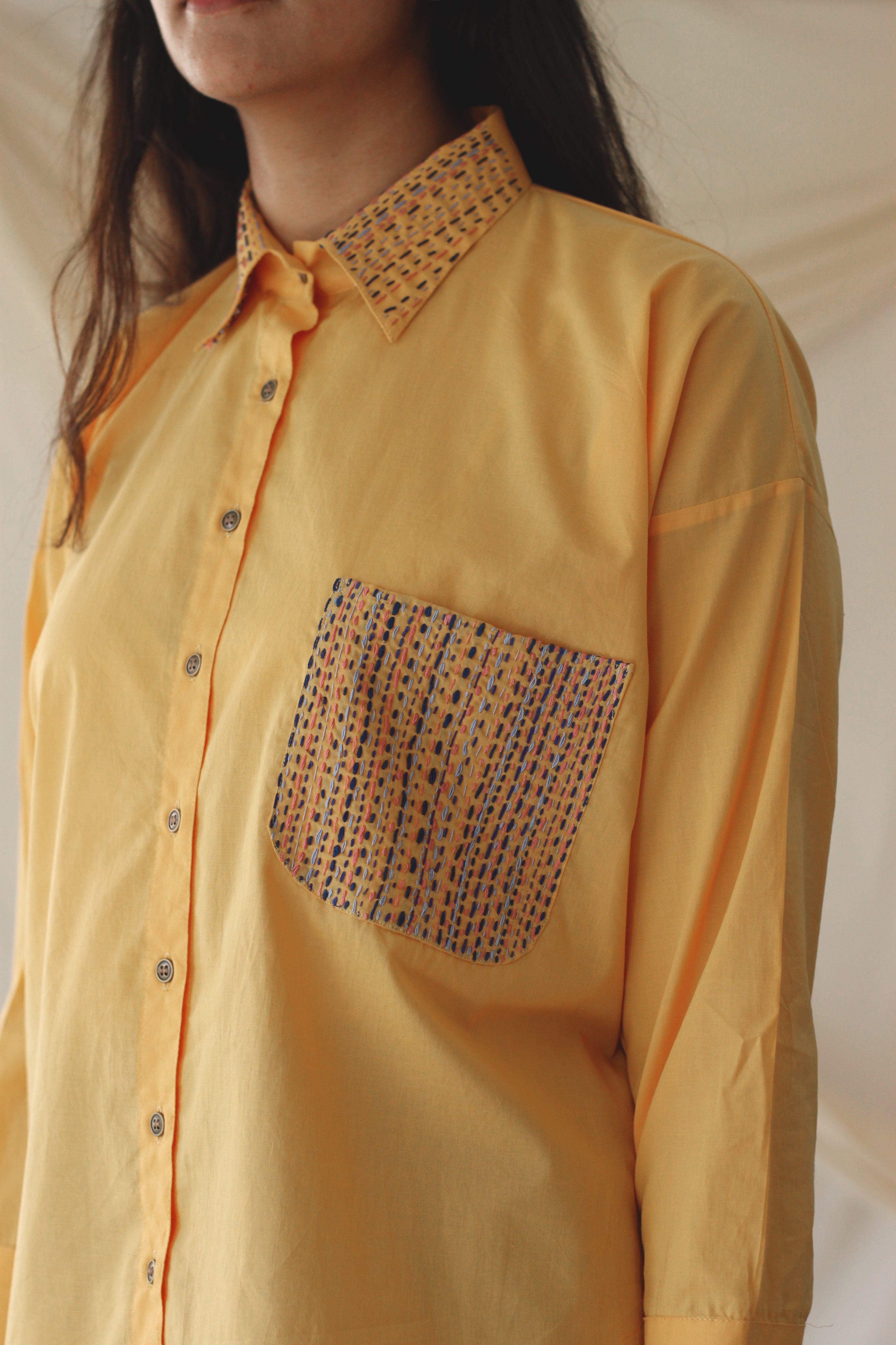 Yellow Full Sleeve Shirt at Kamakhyaa by Chambray & Co.. This item is Casual Wear, Cotton, Natural, Regular Fit, Shirts, Solids, Tops, Womenswear, Yellow