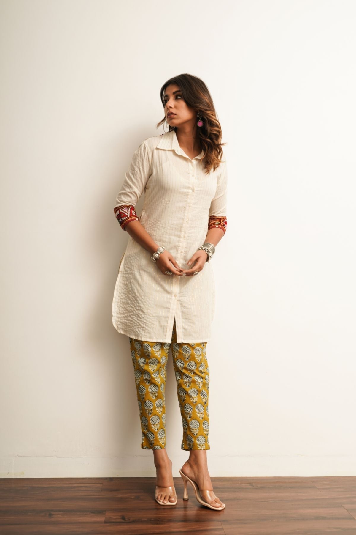 Yellow Printed Cotton Straight Pant at Kamakhyaa by Keva. This item is 100% cotton, Best Selling, Capris, Fusion Wear, Less than $50, Natural, New, Prints, Products less than $25, Regular Fit, Saba, Womenswear, Yellow